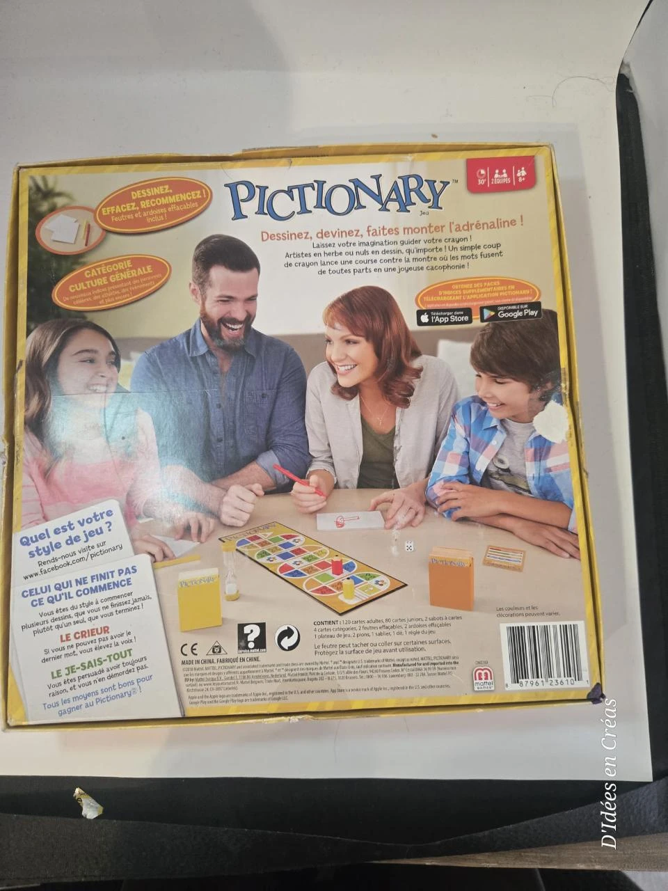 Pictionary - Mattel Board Game - Complete - Erasable Slates - Ages 8 and Up – photo 2